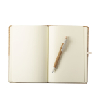 Caderno e caneta de cortiça e palha de trigo terceira vista