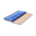 Caderno com estojo e acessórios de escrita, folhas A5 lisas Colorcase cor azul terceira vista