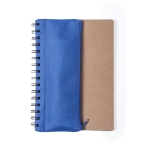 Caderno com estojo e acessórios de escrita, folhas A5 lisas Colorcase cor azul primeira vista