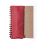 Caderno com estojo e acessórios de escrita, folhas A5 lisas Colorcase cor vermelho primeira vista