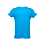 T-shirts personalizáveis em 100% algodão cor ciano segunda vista
