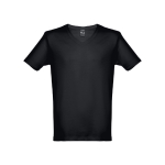 T-shirt de algodão personalizável com o logo cor preto primeira vista