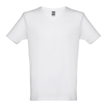 T-shirt de algodão personalizável com o logo cor branco