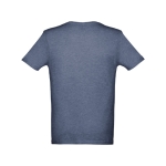 T-shirt de algodão personalizável com o logo cor azul mesclado segunda vista
