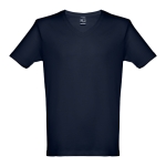 T-shirt de algodão personalizável com o logo cor azul-marinho