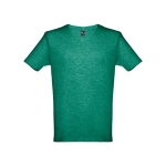 T-shirt de algodão personalizável com o logo cor verde mesclado primeira vista