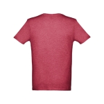 T-shirt de algodão personalizável com o logo cor vermelho mesclado segunda vista