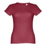 T-shirt de senhora para imprimir o logotipo cor bordeaux