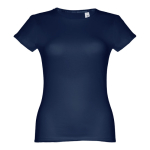 T-shirt de senhora para imprimir o logotipo cor azul