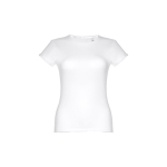 T-shirt de senhora para imprimir o logotipo cor branco primeira vista