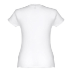 T-shirt de senhora para imprimir o logotipo cor branco