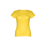 T-shirt de senhora para imprimir o logotipo cor amarelo primeira vista