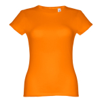 T-shirt de senhora para imprimir o logotipo cor cor-de-laranja