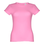 T-shirt de senhora para imprimir o logotipo cor cor-de-rosa