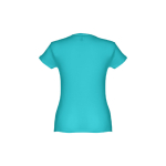 T-shirt de senhora para imprimir o logotipo cor turquesa segunda vista