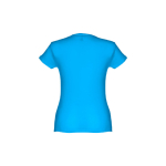 T-shirt de senhora para imprimir o logotipo cor ciano segunda vista