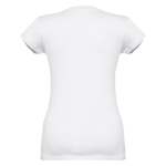 T-shirts de algodão cintadas para mulher decote V 150 g/m2 THC Athens cor branco