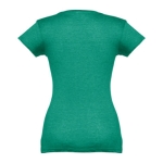 T-shirts de algodão cintadas para mulher decote V 150 g/m2 THC Athens cor verde mesclado