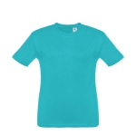T-shirt de tamanho infantil para oferecer cor turquesa