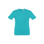 T-shirt de tamanho infantil para oferecer cor turquesa primeira vista