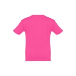 T-shirt de tamanho infantil para oferecer cor fúcsia segunda vista