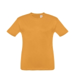 T-shirt de tamanho infantil para oferecer cor amarelo-escuro