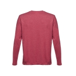T-shirt de manga comprida para personalizar cor vermelho mesclado segunda vista