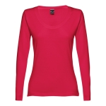 Camisola para mulher manga comprida em algodão 150 g/m2 THC Bucharest cor vermelho