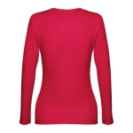 Camisola para mulher manga comprida em algodão 150 g/m2 THC Bucharest cor vermelho