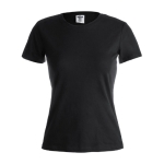 T-shirt de mulher para personalizar com logo cor preto primeira vista