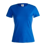 T-shirt de mulher para personalizar com logo cor azul primeira vista