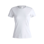 T-shirt de mulher para personalizar com logo cor branco primeira vista