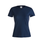 T-shirt de mulher para personalizar com logo cor azul-marinho primeira vista