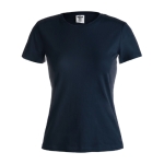 T-shirt de mulher para personalizar com logo cor azul-escuro