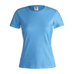 T-shirt de mulher para personalizar com logo cor azul-claro