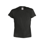 T-shirt económica para crianças em algodão 135 g/m2 cor preto primeira vista