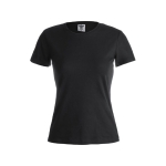 T-shirt de mulher personalizável para brindes cor preto primeira vista