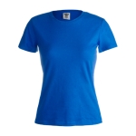 T-shirt de mulher personalizável para brindes cor azul