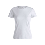 T-shirt de mulher personalizável para brindes cor branco primeira vista