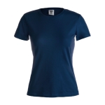 T-shirt de mulher personalizável para brindes cor azul-marinho