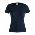 T-shirt de mulher personalizável para brindes cor azul-escuro