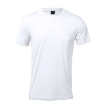 T-shirts desportivas em poliester para sublimar 135 g/m2 MKT Layom cor branco
