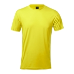 T-shirts desportivas em poliester para sublimar 135 g/m2 MKT Layom cor amarelo primeira vista