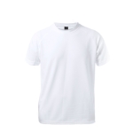 T-shirts técnicas baratas para criança poliester 120 g/m2 MKT Kraley cor branco primeira vista