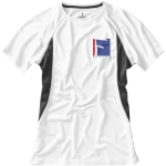 T-shirt desportiva para mulher com logotipo vista impressão serigrafia