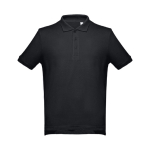 Polo corporativo de algodão em diversas cores 195 g/m2 THC Adam cor preto primeira vista