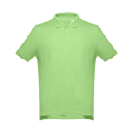 Polo corporativo de algodão em diversas cores 195 g/m2 THC Adam cor verde-claro primeira vista