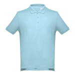 Polo corporativo de algodão em diversas cores 195 g/m2 THC Adam cor azul pastel