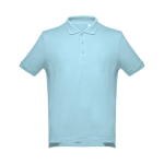 Polo corporativo de algodão em diversas cores 195 g/m2 THC Adam cor azul pastel primeira vista