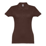 Polo em diversas cores para mulher em algodão 195 g/m2 THC Eve cor castanho